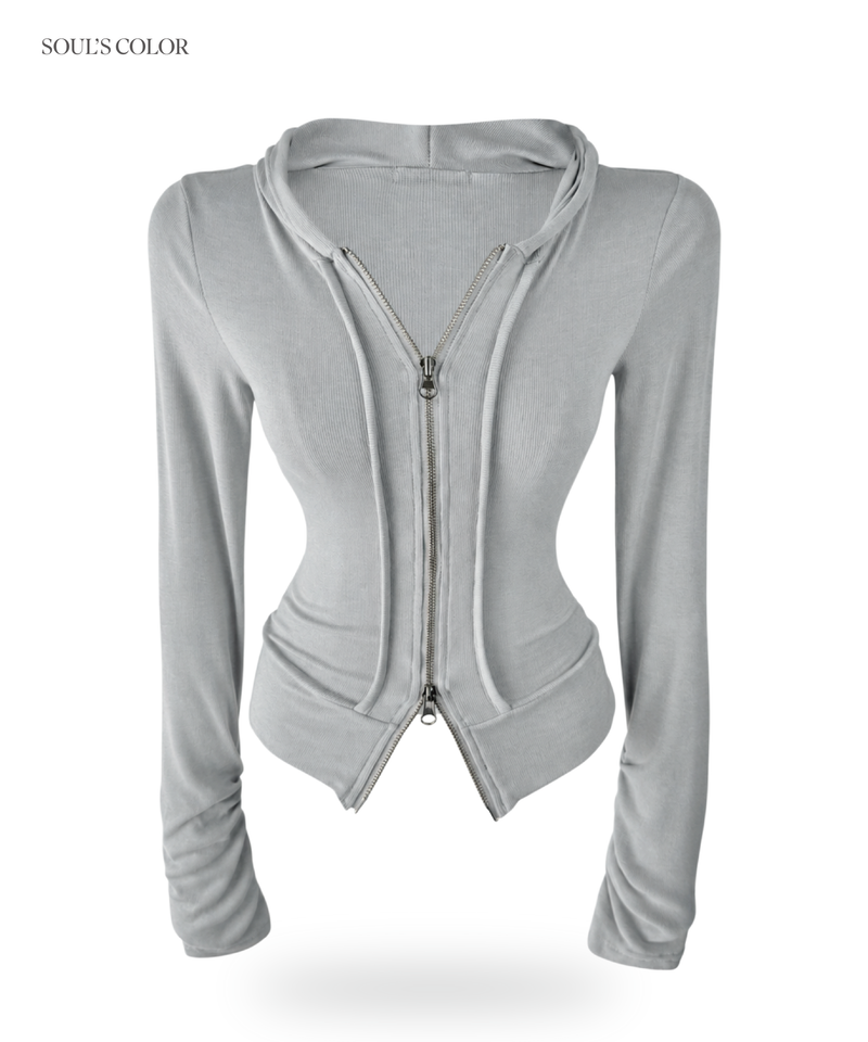 Miu Slim Hood Zip Up (3color)