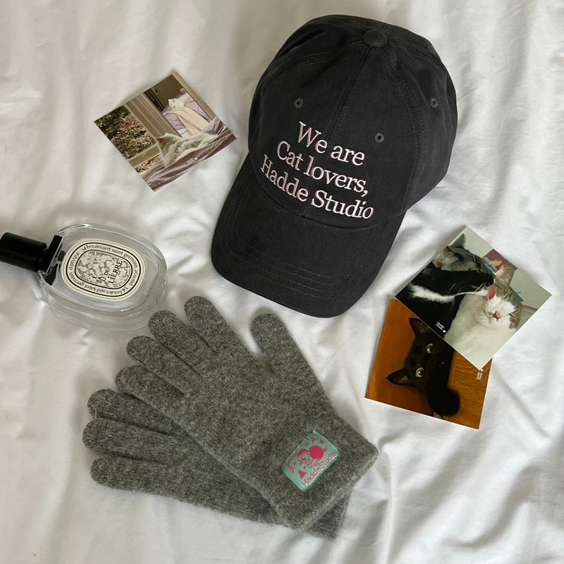 WE ARE CAT LOVERS, WASHING GRAY BALL CAP