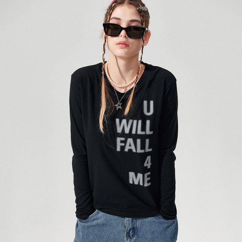 Lettering slim Long sleeve [2 Color]