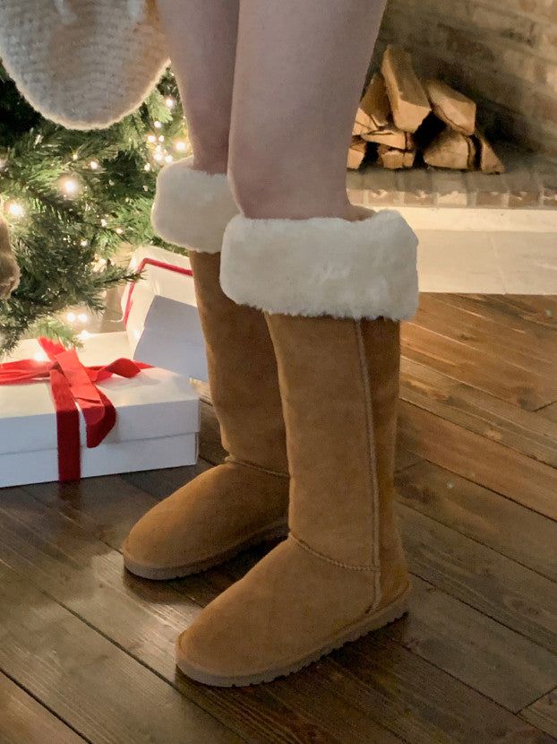 Natural Leather Dumble Long Boots