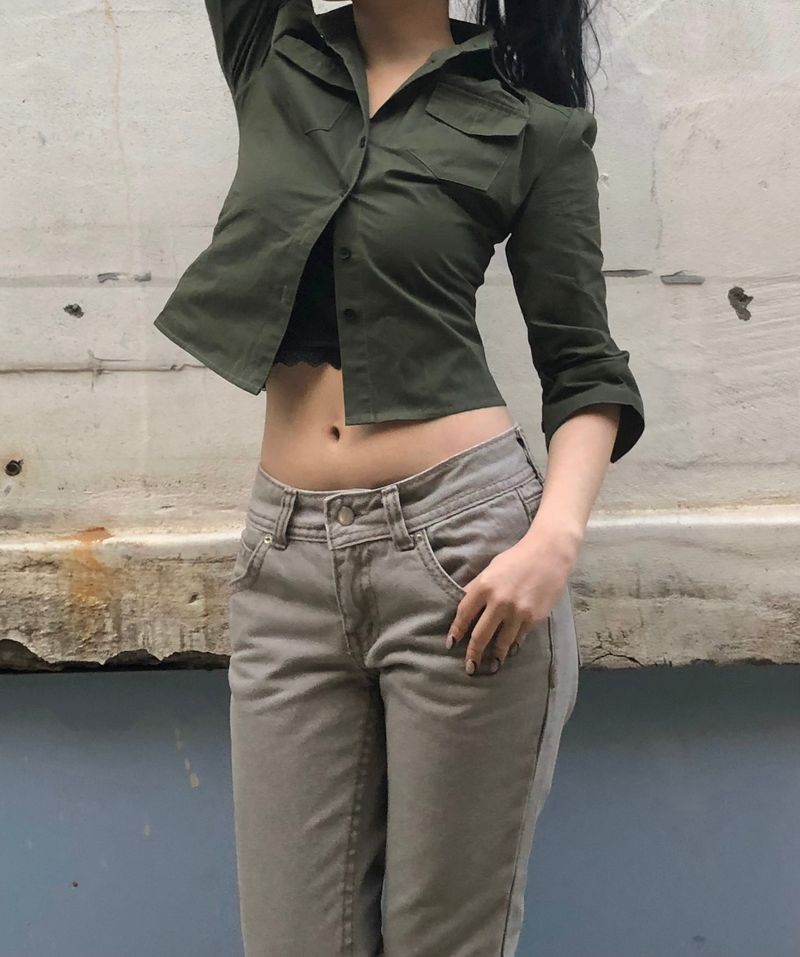 vintage pocket low rise pants