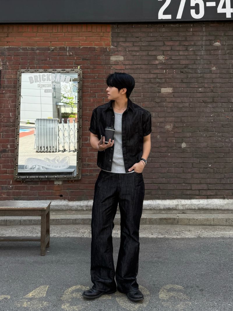 Glossy Flared Jeans