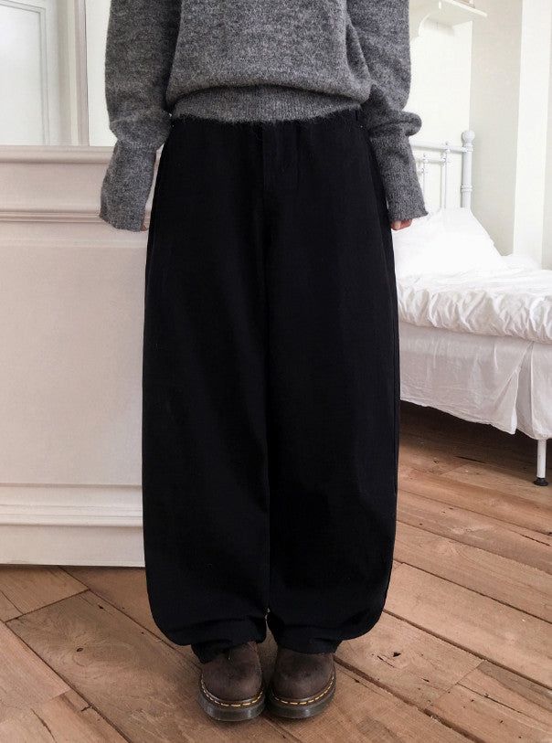 Backpoint Herringbone Cotton100 Wide Pants (2color)
