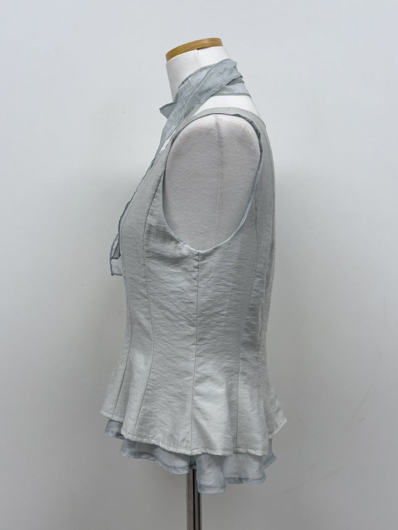 [Scarf SET] Liber Frill Sleeveless Blouse