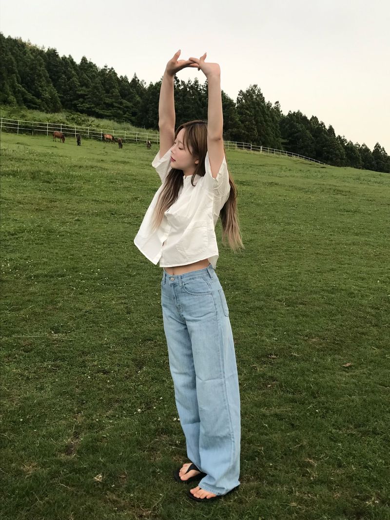 Horizon denim set up pants