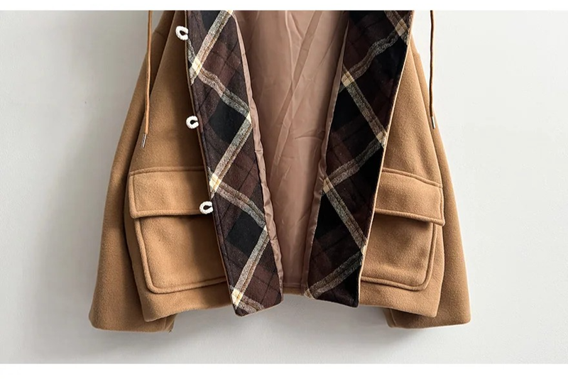 Heel double wool royal boxy pocket hooded coat 
