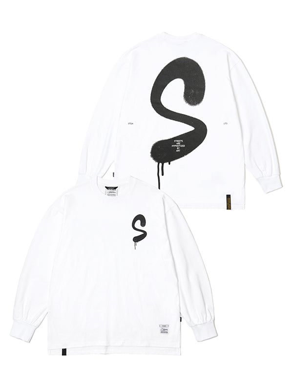 STIGMA(スティグマ)の「22 SPRAY OVERSIZED LONG SLEEVES T-SHIRTS WHITE(Tops)」