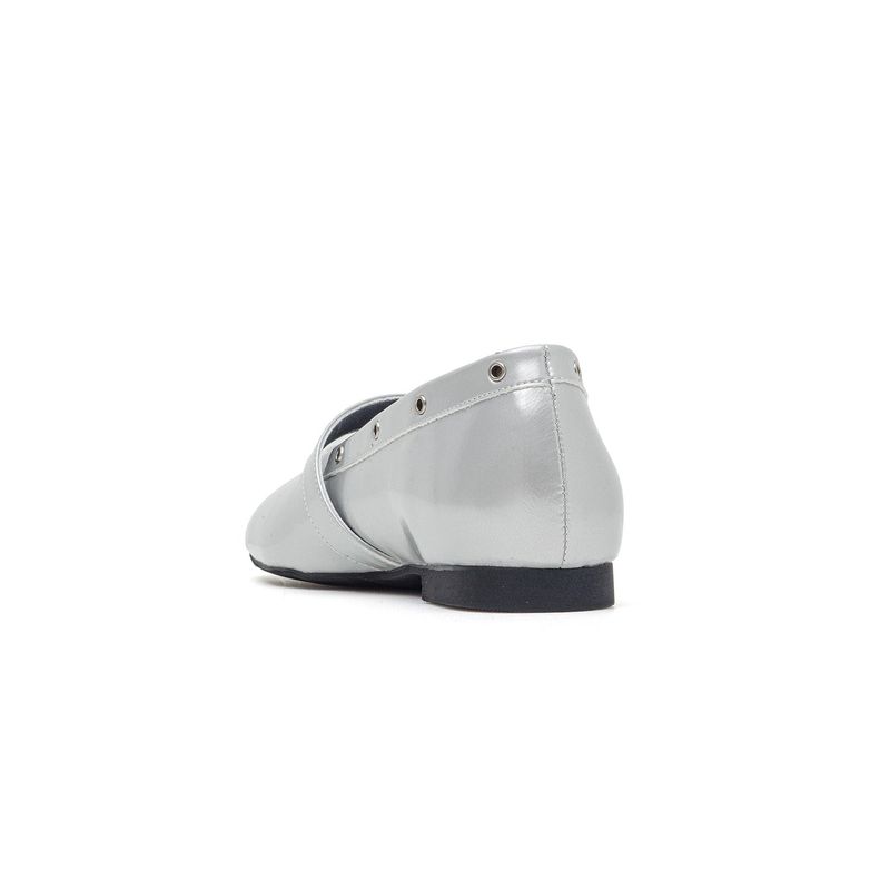 Eyelet Mary Jane Flat(Silver)