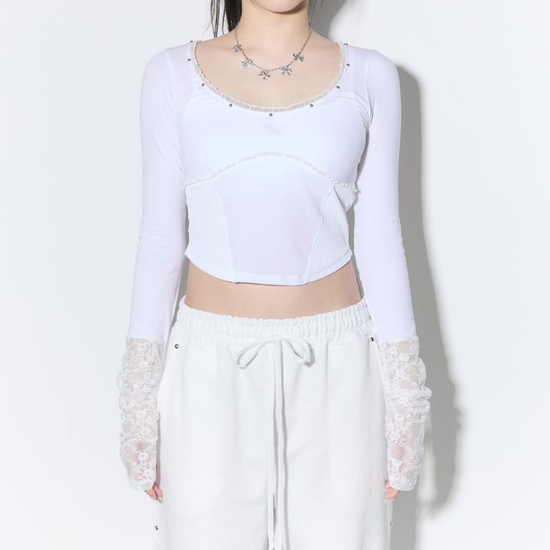 (2nd reorder) corset stud long sleeve - white