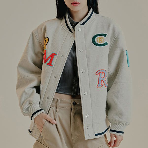 ROMANTIC CROWN(ロマンティッククラウン)の「OUT FONT WOOL VARSITY JACKET(Jackets/Outerwear)」