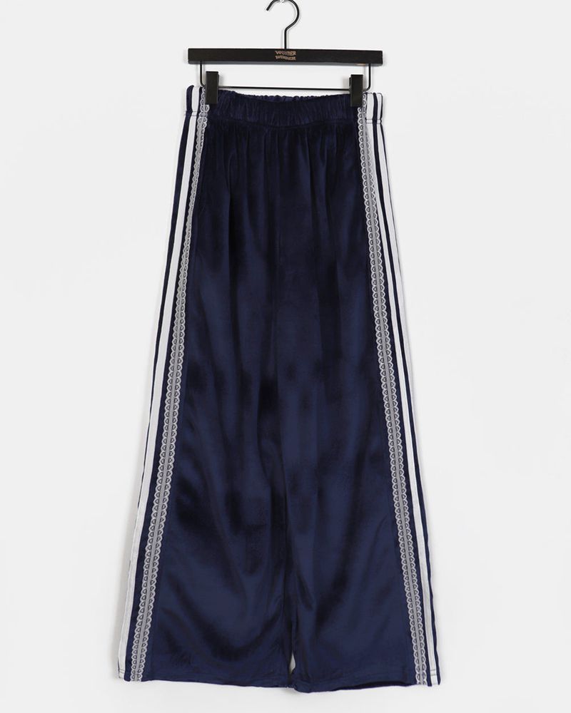 Zels Lace Track Velvet Pants