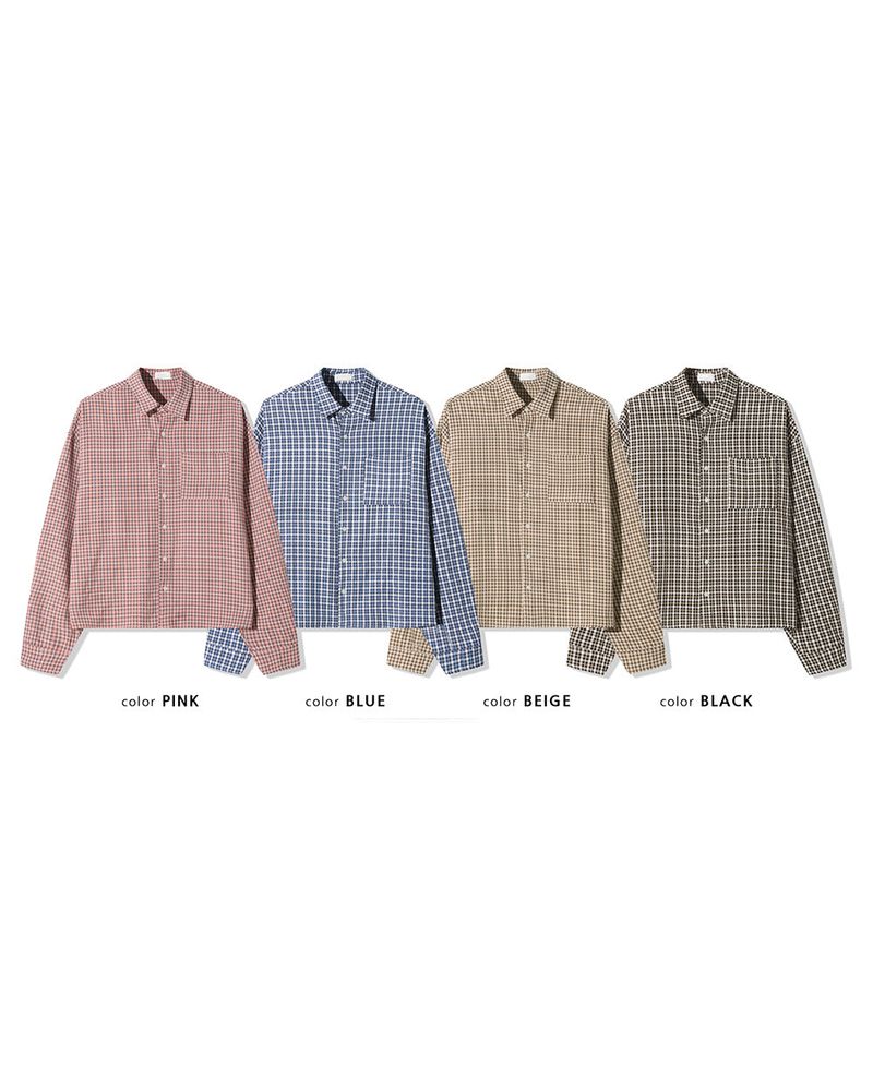 N Semi Crop Check Shirt
