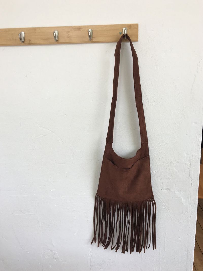 Suede Fringe Shoulder Bag (5color)