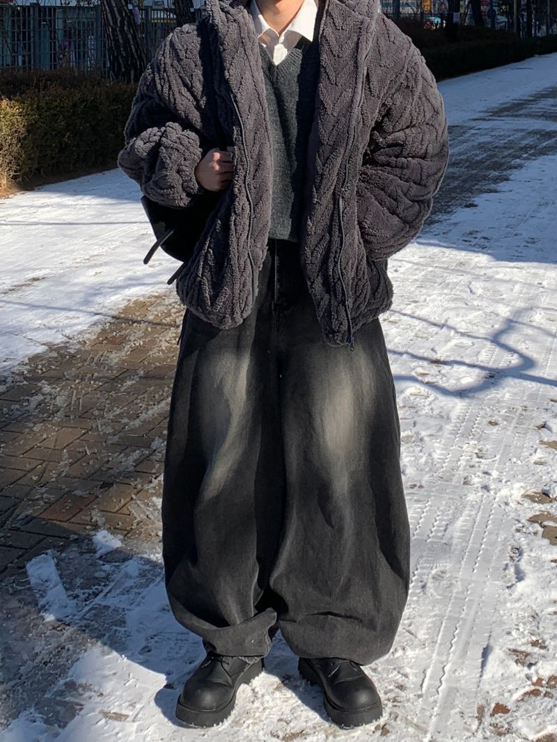 Ble Cable Mink Fur Hood Padding