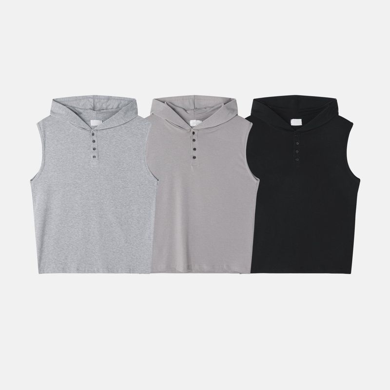 Arm Sleeveless Hooded Top
