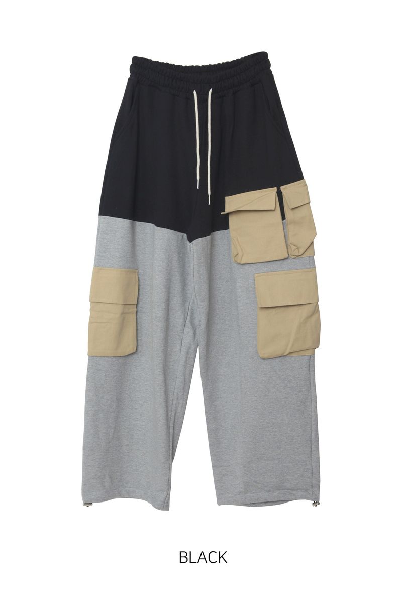 Sweat Coloring String Cargo Pants
