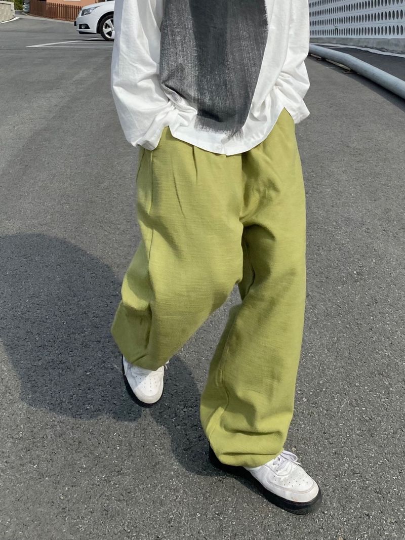 UNAIDUN（アネイダン）の「Pink light green pants pastel cotton balloon pants 3C（Pants）」