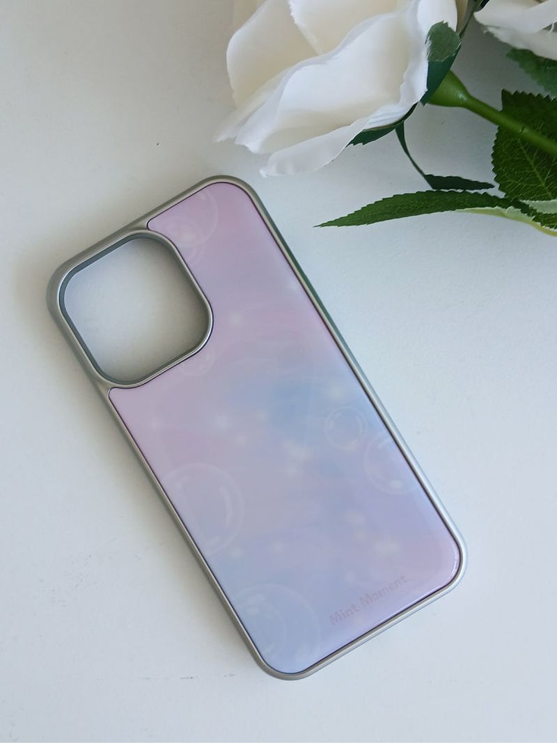 [MADE]ラベンダー シルバーエポキシバンパー iPhoneケース