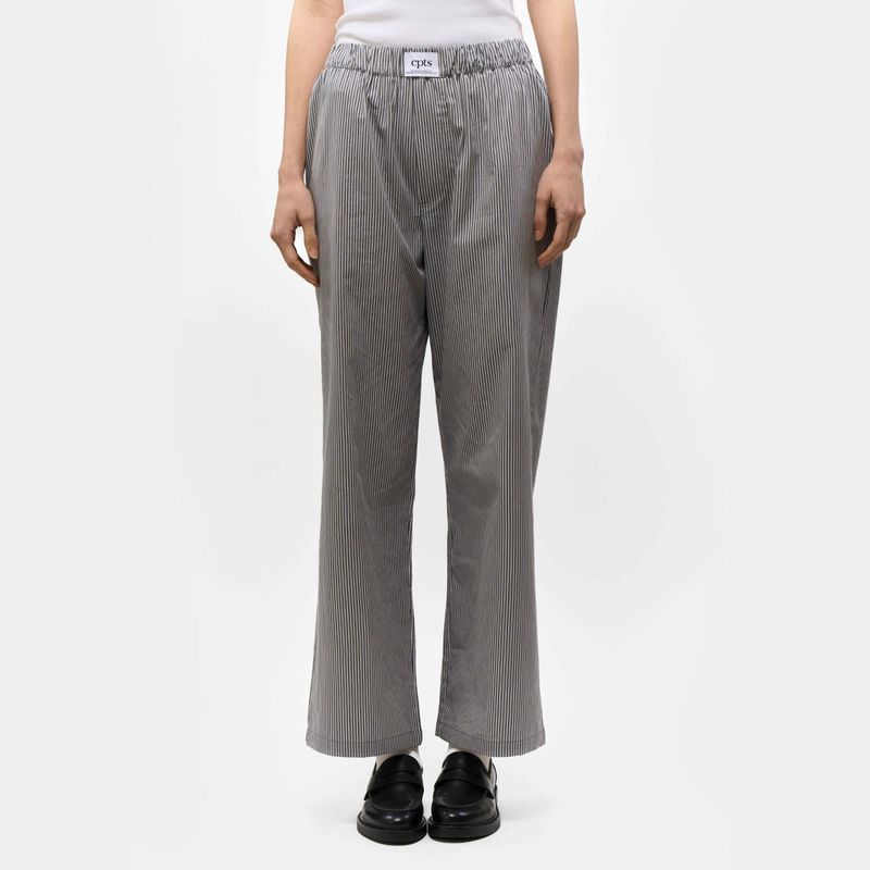  UNISEX STRIPED LABEL BOXER PANTS_CHARCOAL