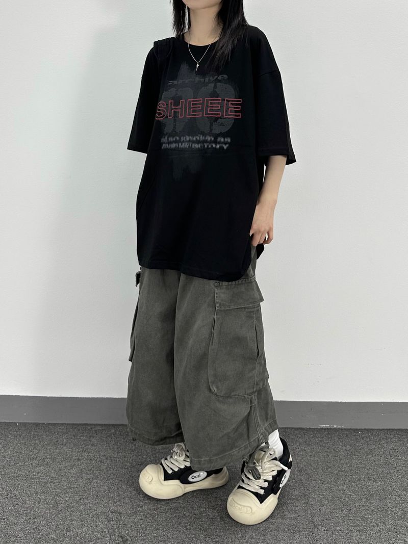 strap cargo bermuda pants