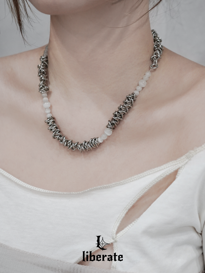 [S.Steel] Twisted Chain Necklace