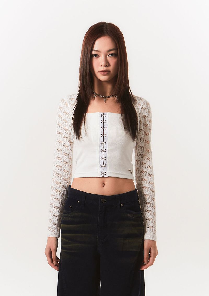 CHERRYQUIRI(チェリーキュリー)の「lace bolero hook top - ivory(Tops)」