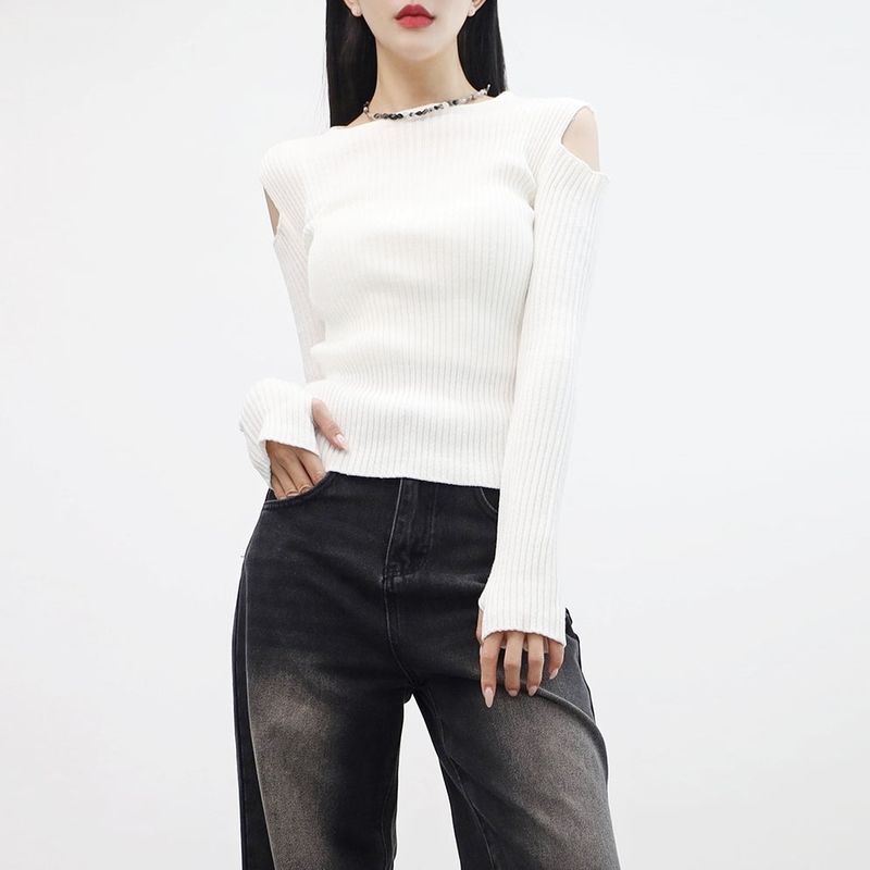 NONCODE（ノンコード）の「trun shoulder cut-out knitwear（Tops）」