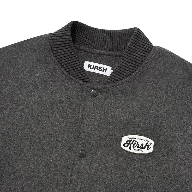 UNI RIB POINT VARSITY JACKET [MELANGE GRAY]