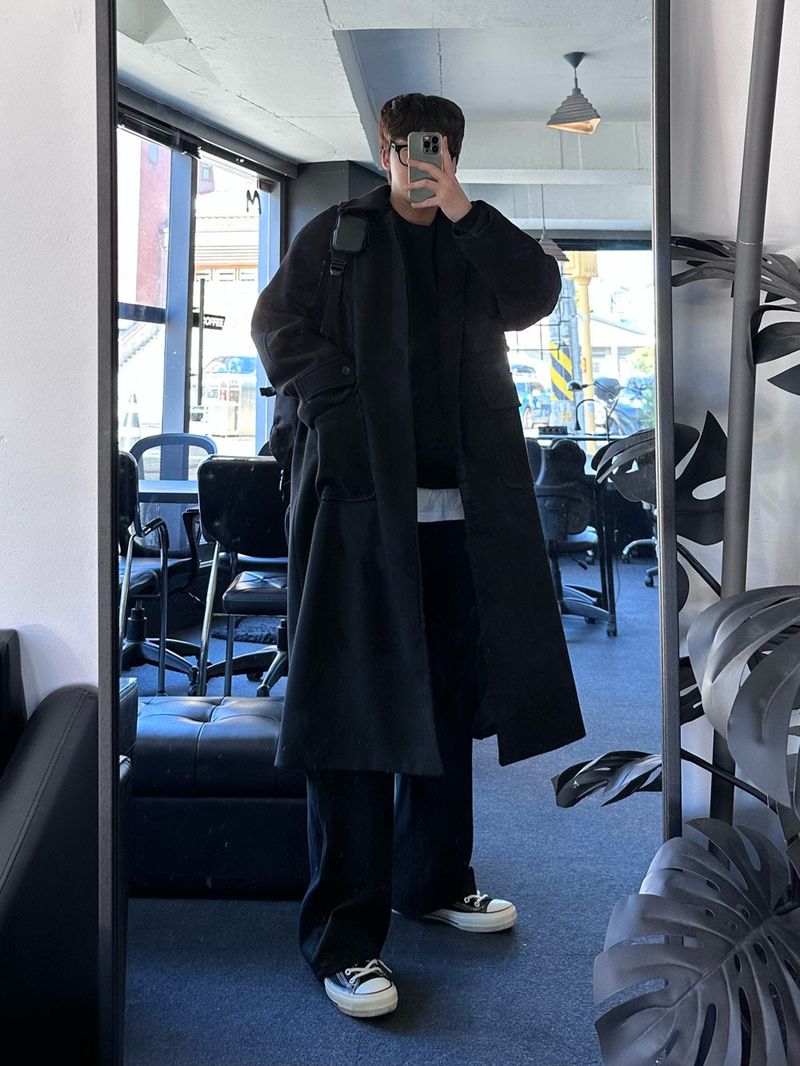 frang double pocket kara wool coat