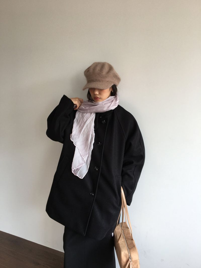 Classic High Neck Half Coat (2 Colors)