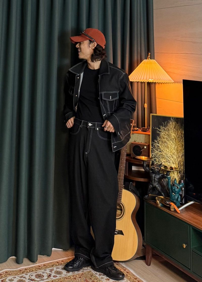 Stitch Bijou Denim Pants 3COLOR