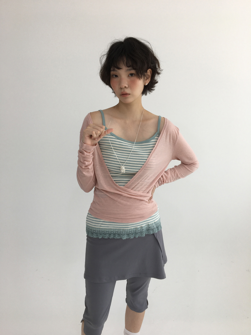 Som Striped Lace Sleeveless (4color)