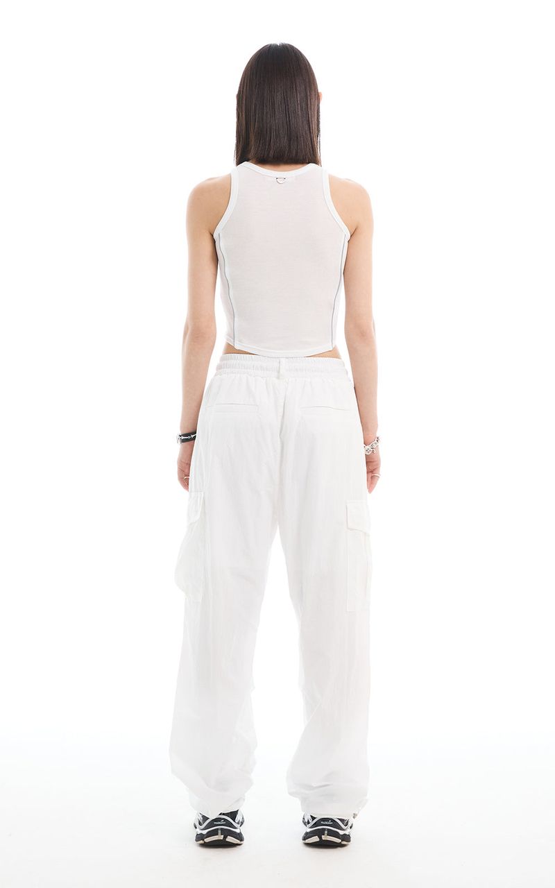 REFLECTIVE PIPING CROP TOP_WHITE