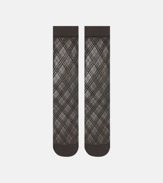 Check sheer knee socks