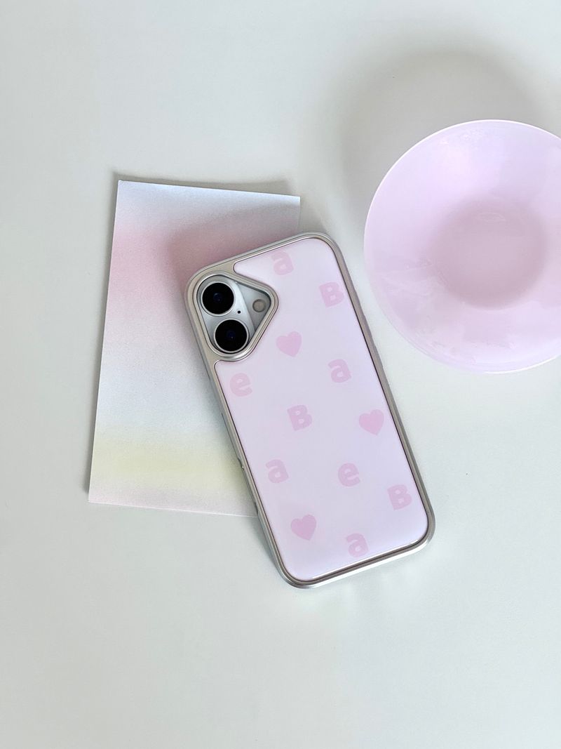 NEW LOGO Twin Pink Silver Epoxy Case