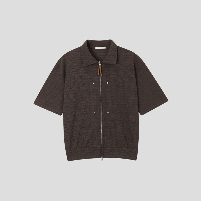 Rivet Knit Zip-Up Cardigan