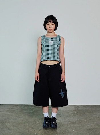 CAT MONSTER CHECK SLEEVELESS