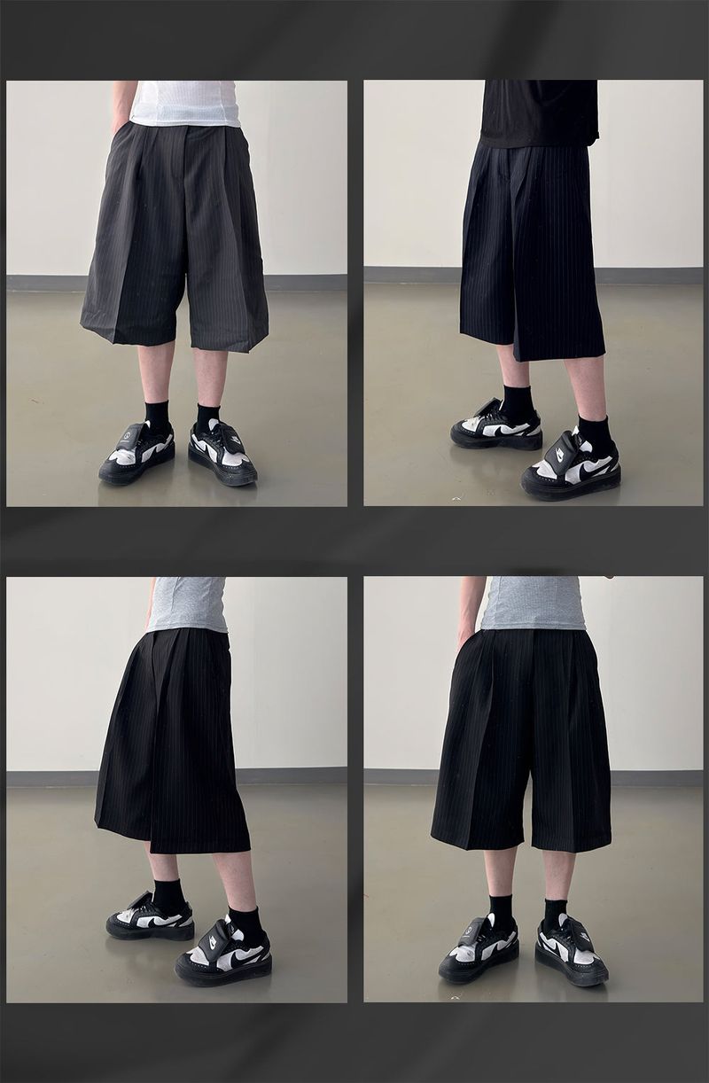 Node Pin Stripe Bermuda Slacks