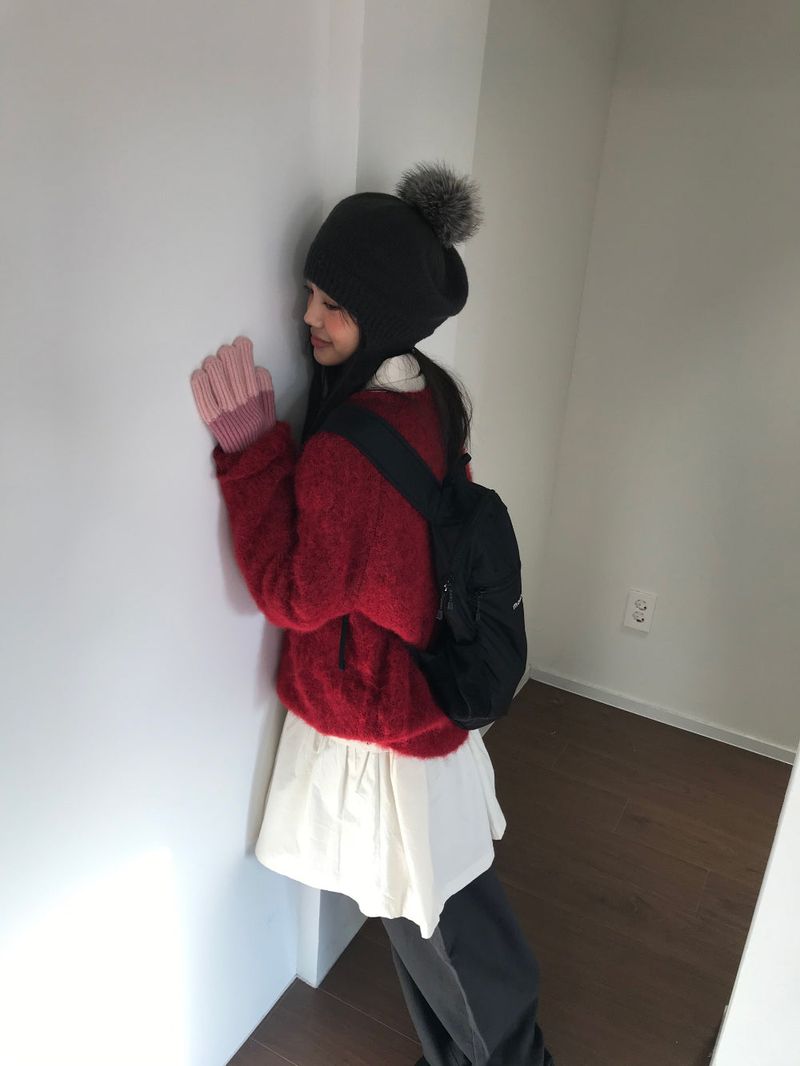 Pom-pom knit beret (3color)