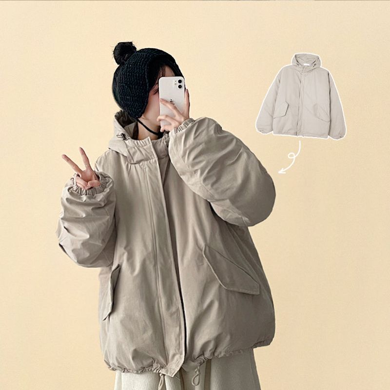 Lennet high neck hooded padded jumper