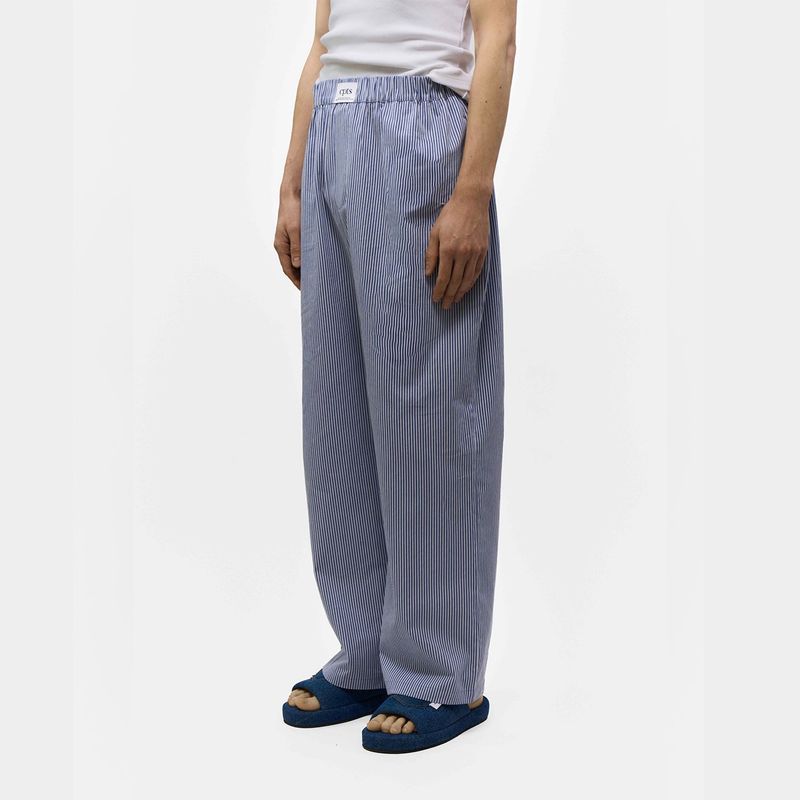  UNISEX STRIPED LABEL BOXER PANTS_NAVY