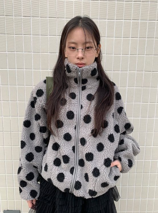 BAON（バオン）の「Ratmaru Dot Fleece Zip-Up Jumper（Jackets/Outerwear）」
