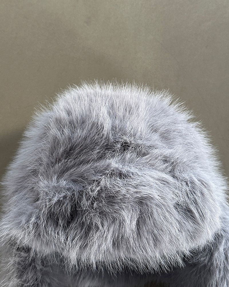 Mink fur earrings Baraklava Truffer hat