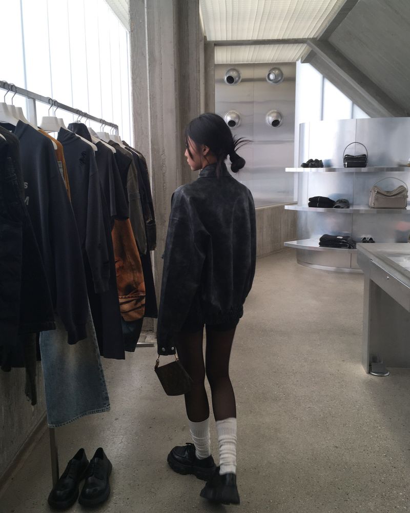 [Made] Rene leather jacket -black