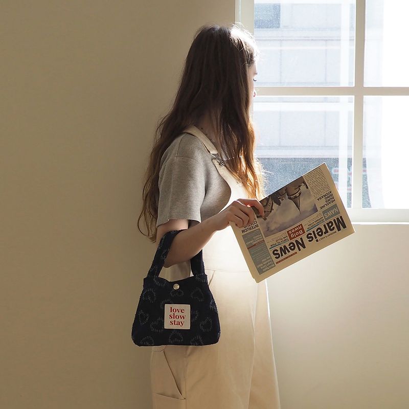 love slow stay（ラブ スロー ステイ）の「denim tote mini-dark blue（Bags）」