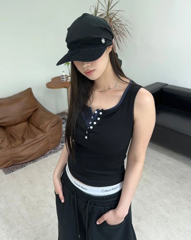 SATIIIZ(サティーズ)の「Olte Button Ribbed Sleeveless(Tops)」