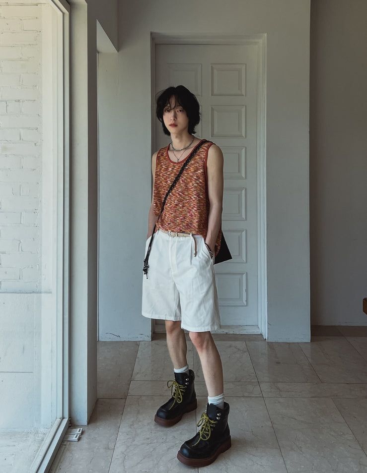 Mix scatter loose fit tank top