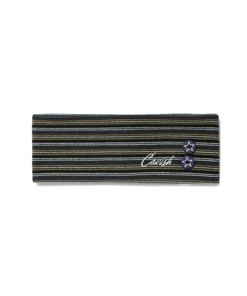 MULTI STRIPED BUTTON HAIR BAND KHAKI(CV2GFFAB70A)