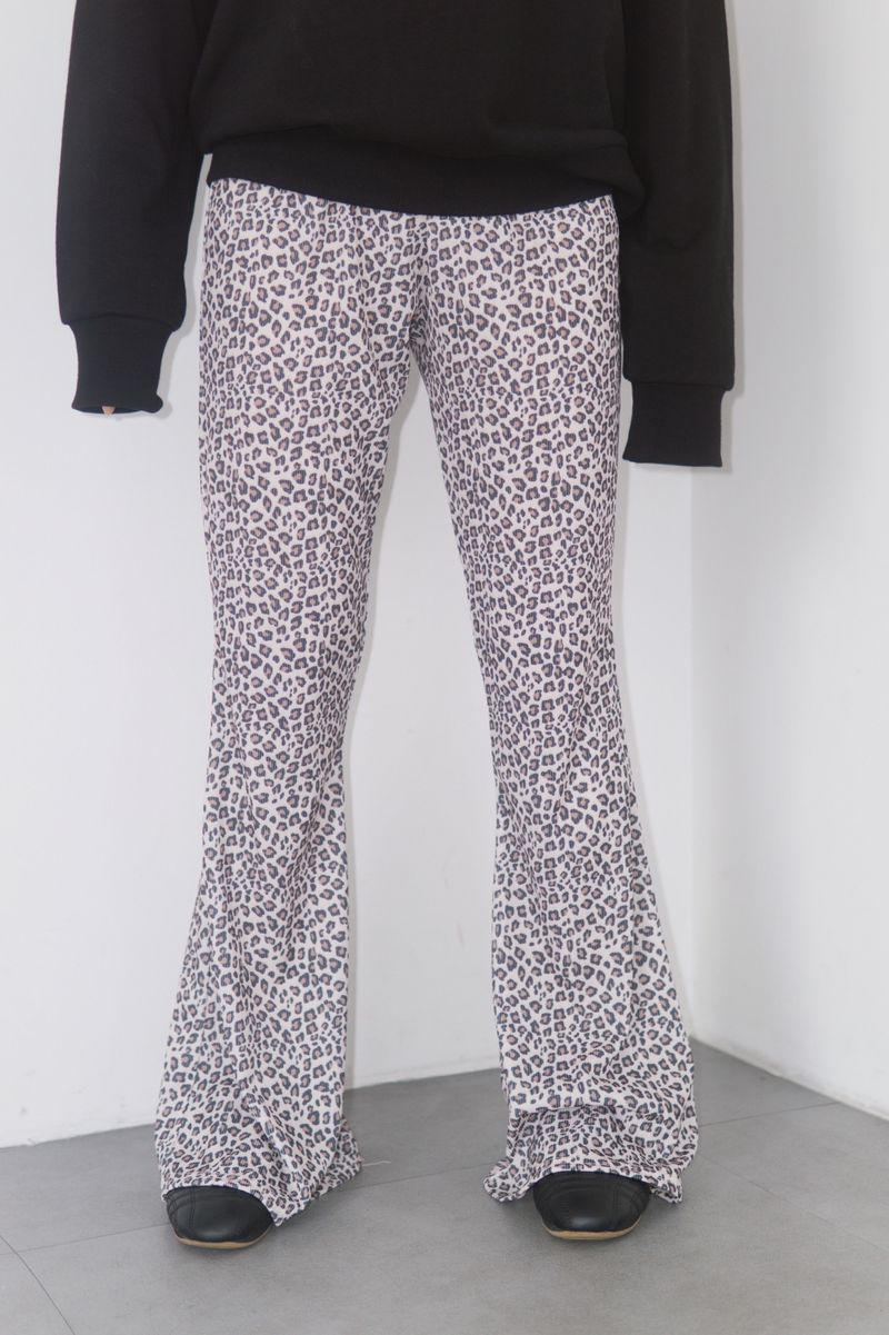 Spandex Leopard Banding Bootcut Pants