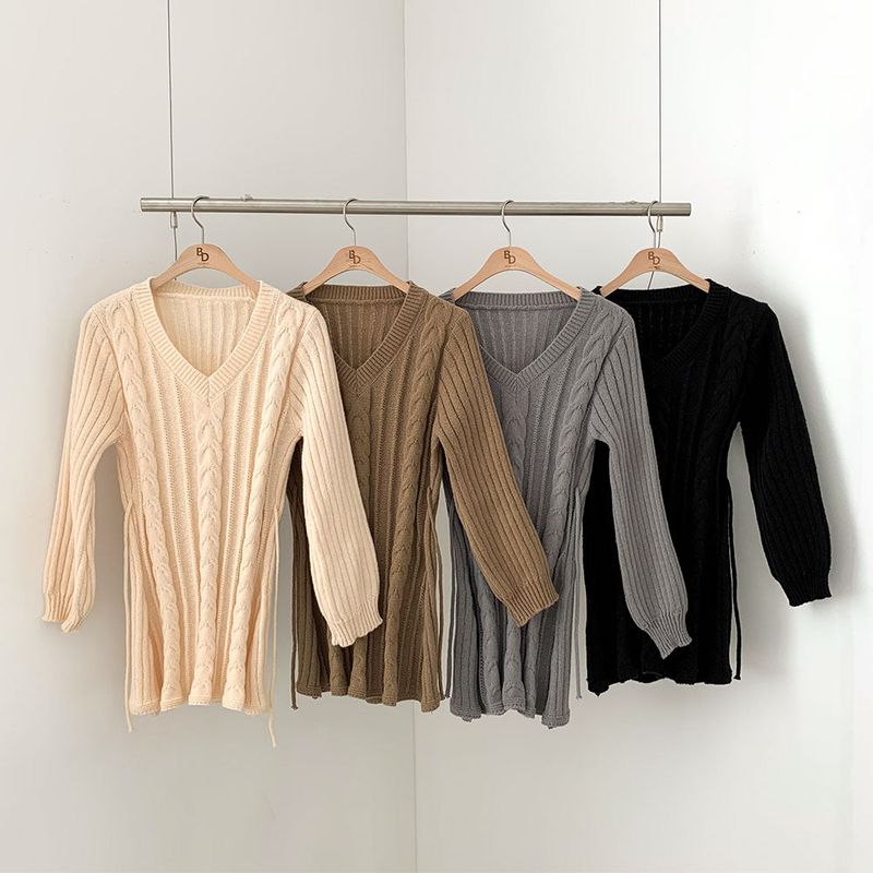 [4color]twisted knit dress